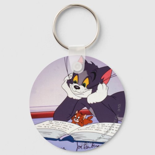Tom And Jerry Reading Book Autographed Keychain