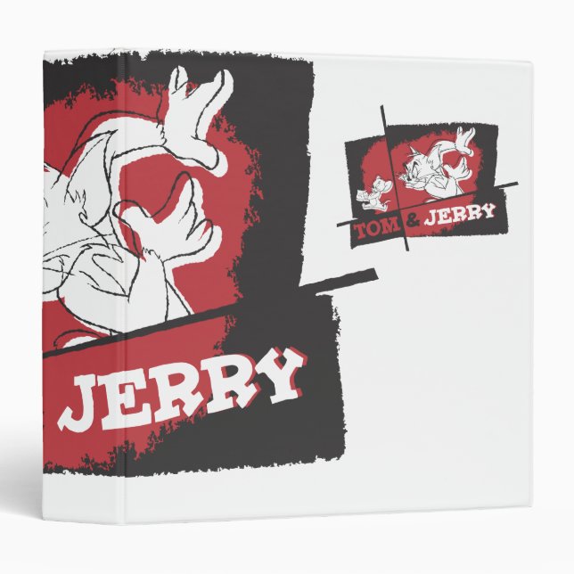 Tom and Jerry Red and Black 3 Ring Binder (Front/Spine)