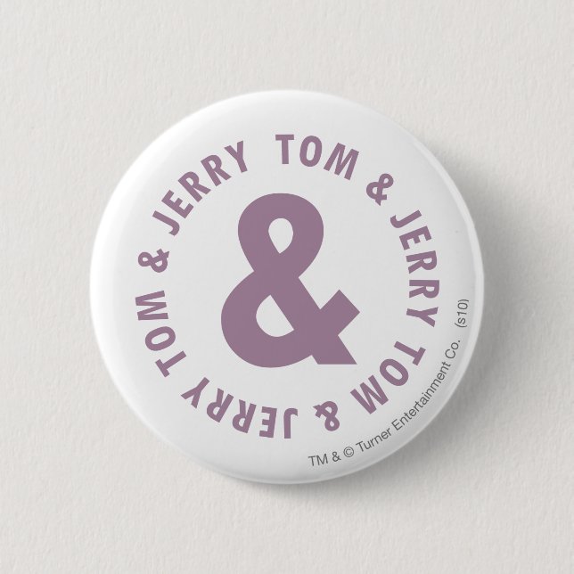 Tom and Jerry Round Logo 10 Pinback Button (Front)