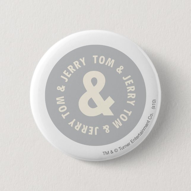 Tom and Jerry Round Logo 1 Button (Front)