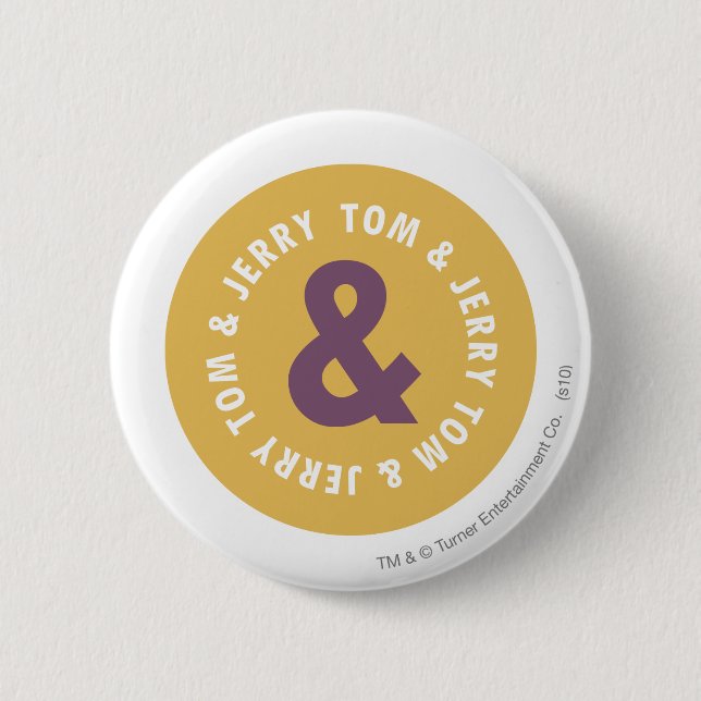 Tom and Jerry Round Logo 3 Pinback Button (Front)