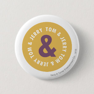 Tom and Jerry Round Logo 3 Pinback Button