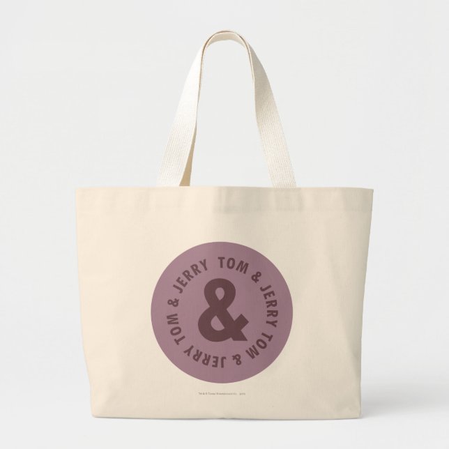 Tom and Jerry Round Logo 7 Large Tote Bag (Front)