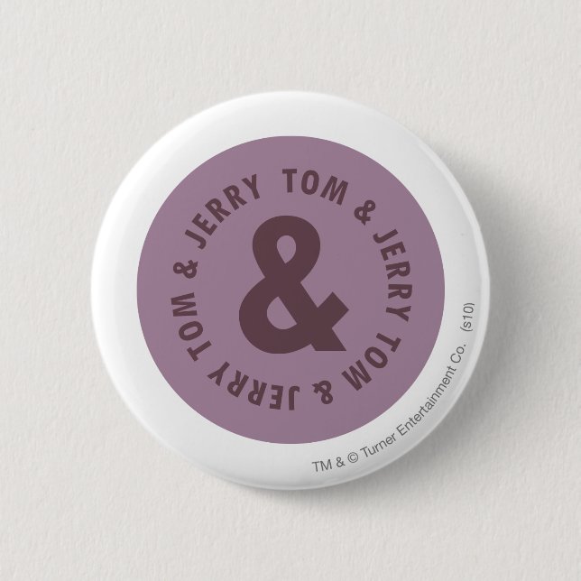 Tom and Jerry Round Logo 7 Pinback Button (Front)
