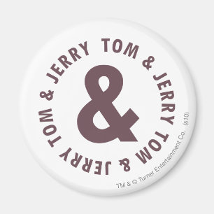 Tom and Jerry Round Logo 8 Magnet