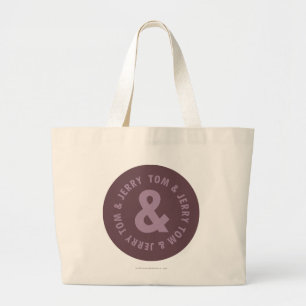 Tom and Jerry Round Logo 9 Large Tote Bag