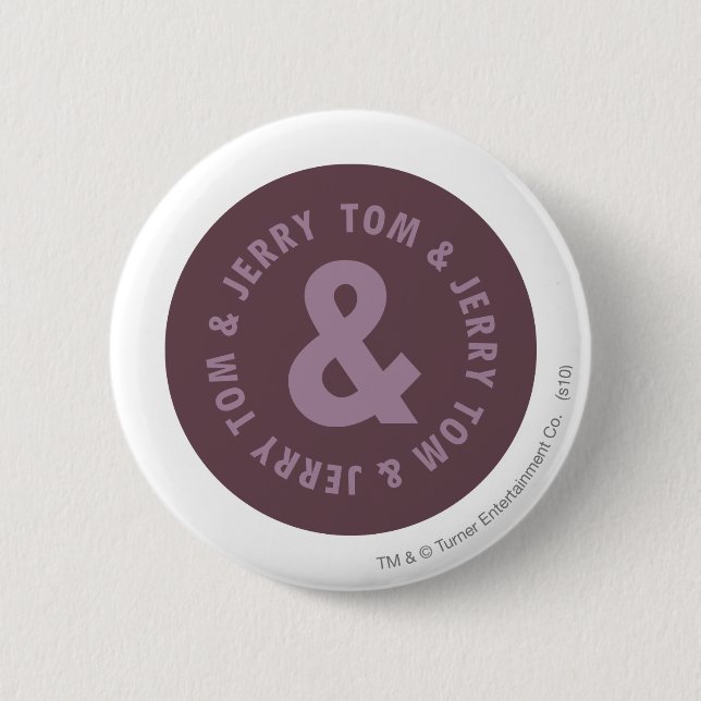 Tom and Jerry Round Logo 9 Pinback Button (Front)