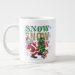 Tom and Jerry Santas By The Tree Giant Coffee Mug