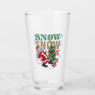 Tom and Jerry Santas By The Tree Glass
