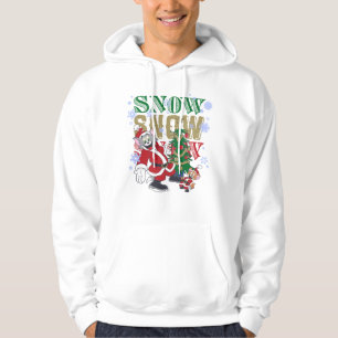 Tom and Jerry Santas By The Tree Hoodie