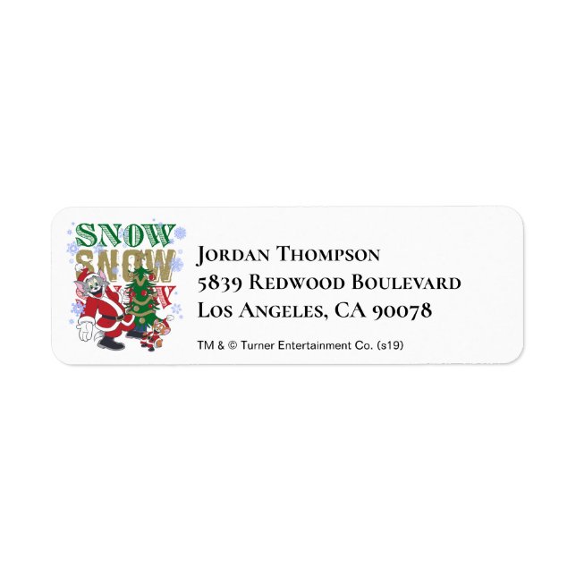 Tom and Jerry Santas By The Tree Label (Front)