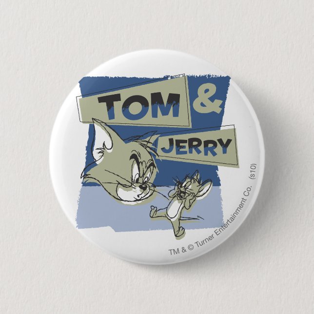 Tom and Jerry Scaredey Mouse Pinback Button (Front)