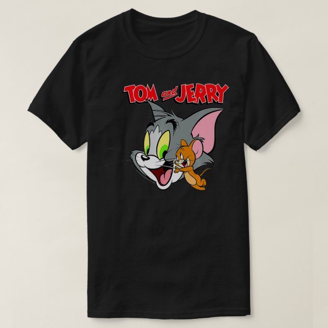 Tom And Jerry Simple Portrait Logo Premium  T-Shirt (Design Front)