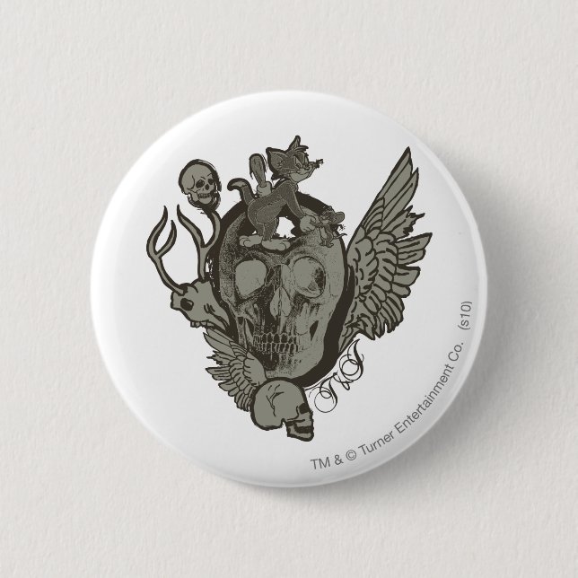 Tom and Jerry Skull Button (Front)