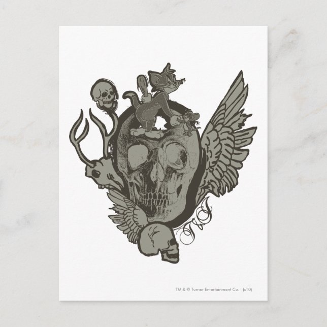 Tom and Jerry Skull Postcard (Front)