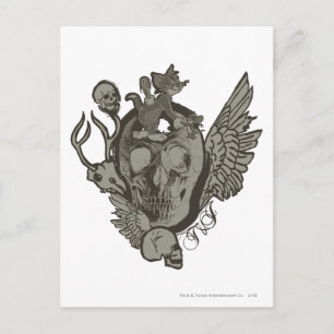 Tom and Jerry Skull Postcard