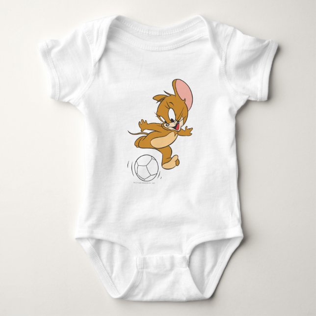Tom and Jerry Soccer (Football) 2 Baby Bodysuit (Front)