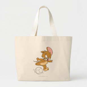 Tom and Jerry Soccer (Football) 2 Large Tote Bag