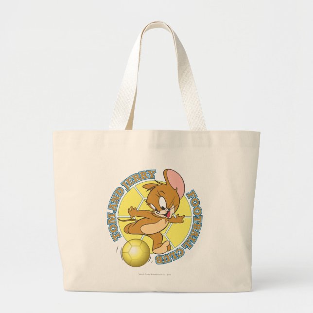 Tom and Jerry Soccer (Football) 4 Large Tote Bag (Front)