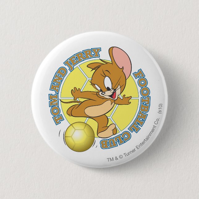 Tom and Jerry Soccer (Football) 4 Pinback Button (Front)