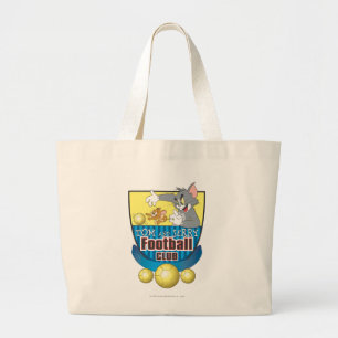 Tom and Jerry Soccer (Football) 5 Large Tote Bag