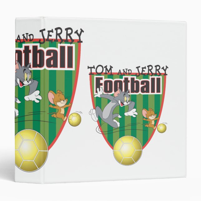 Tom and Jerry Soccer (Football) 6 3 Ring Binder (Front/Spine)