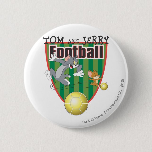 Tom and Jerry Soccer (Football) 6 Pinback Button (Front)