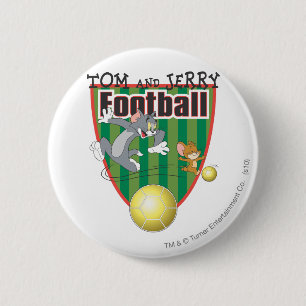 Tom and Jerry Soccer (Football) 6 Pinback Button
