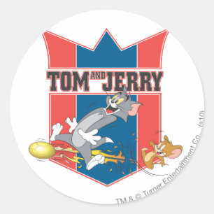 Tom and Jerry Soccer (Football) 7 Classic Round Sticker
