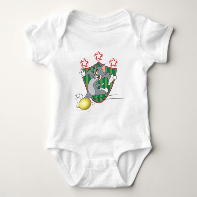 Tom and Jerry Soccer (Football) 9 Baby Bodysuit (Front)