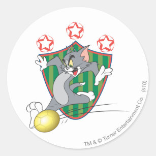 Tom and Jerry Soccer (Football) 9 Classic Round Sticker