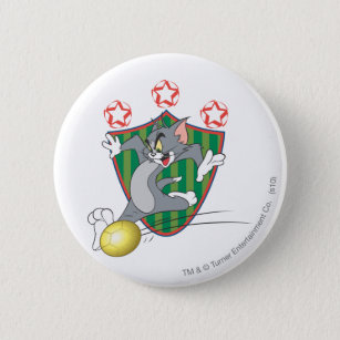 Tom and Jerry Soccer (Football) 9 Pinback Button