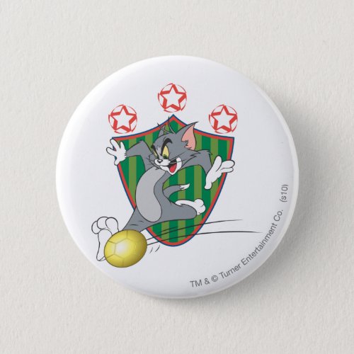 Tom and Jerry Soccer Football 9 Pinback Button