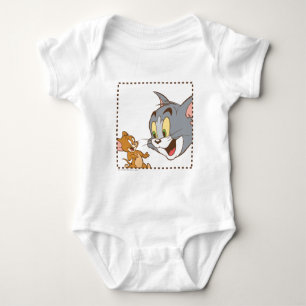 Tom and Jerry Stamp Baby Bodysuit