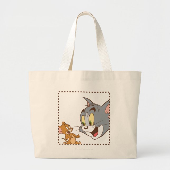 Tom and Jerry Stamp Large Tote Bag (Front)