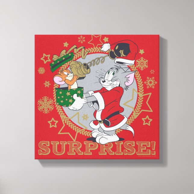Tom and Jerry Surprise Gift Canvas Print (Front)