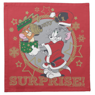 Tom and Jerry Surprise Gift Cloth Napkin