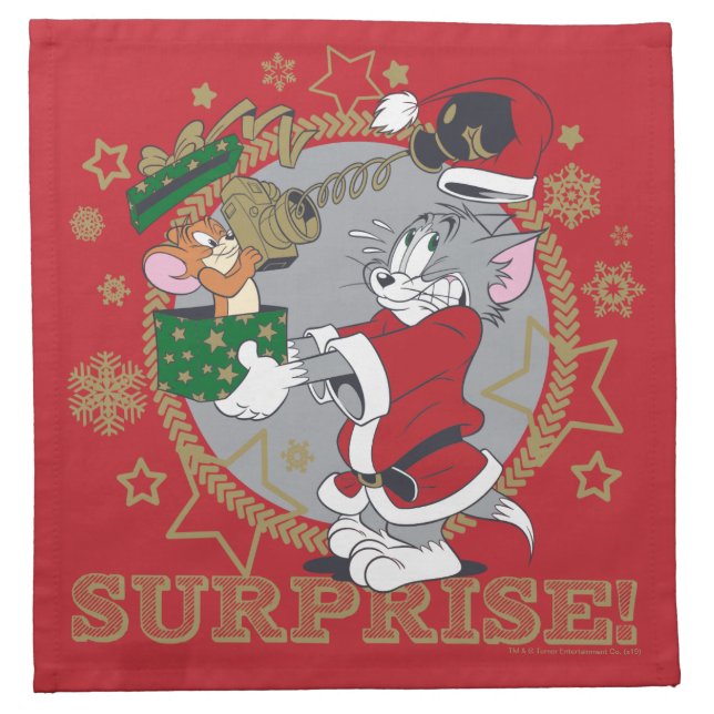 Tom and Jerry Surprise Gift Cloth Napkin (Front)