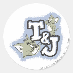 Tom and Jerry T&J Logo Classic Round Sticker