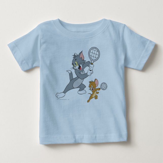 Tom and Jerry Tennis Stars 1 Baby T-Shirt (Front)