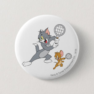 Tom and Jerry Tennis Stars 1 Pinback Button