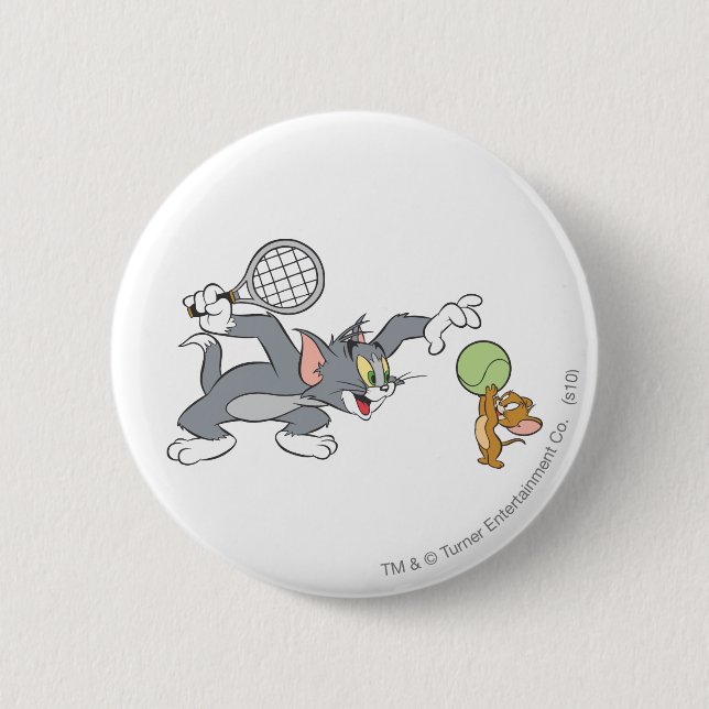 Tom and Jerry Tennis Stars 2 Pinback Button (Front)
