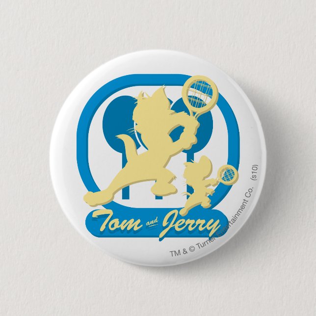 Tom and Jerry Tennis Stars 3 Pinback Button (Front)