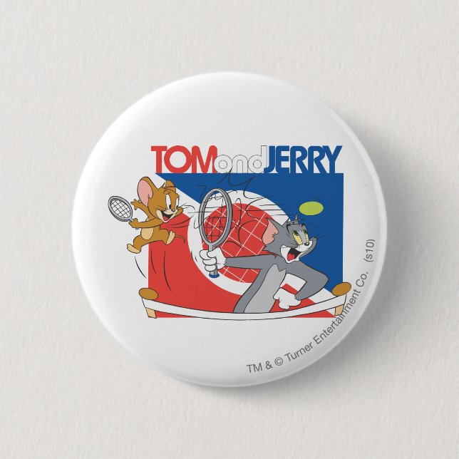 Tom and Jerry Tennis Stars 4 Pinback Button (Front)