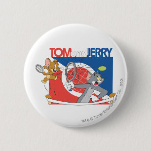 Tom and Jerry Tennis Stars 4 Pinback Button