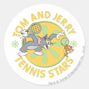 Tom and Jerry Tennis Stars 5 Classic Round Sticker