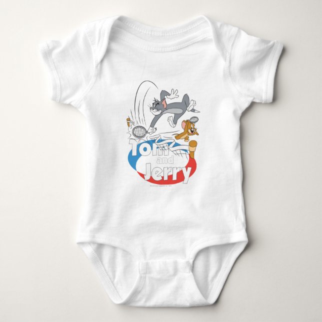 Tom and Jerry Tennis Stars 7 Baby Bodysuit (Front)