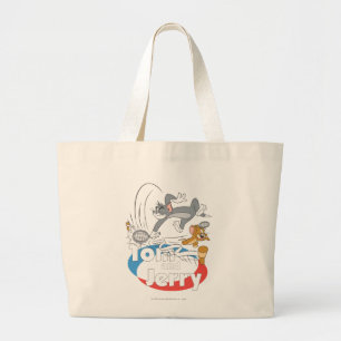 Tom and Jerry Tennis Stars 7 Large Tote Bag