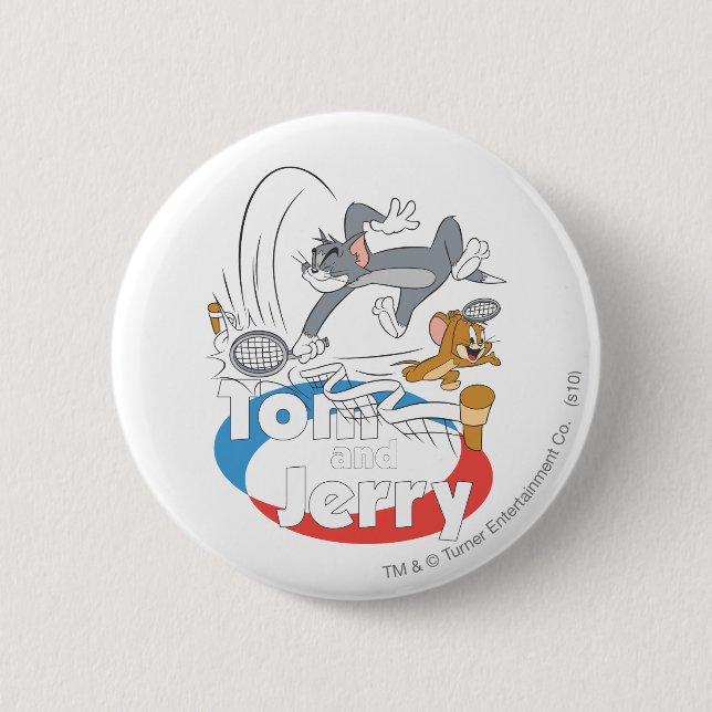 Tom and Jerry Tennis Stars 7 Pinback Button (Front)