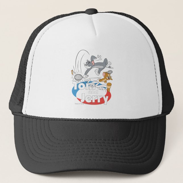 Tom and Jerry Tennis Stars 7 Trucker Hat (Front)